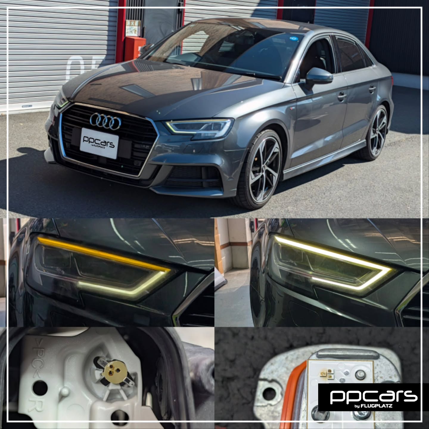 Audi A3(8V) Sedan x ヘッドライトDRL修理 (フォトギャラリー)